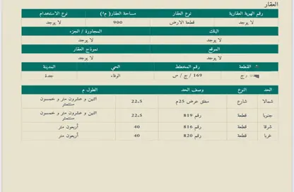 أرض - استوديو للبيع في الوفاء - جدة - مكة المكرمة